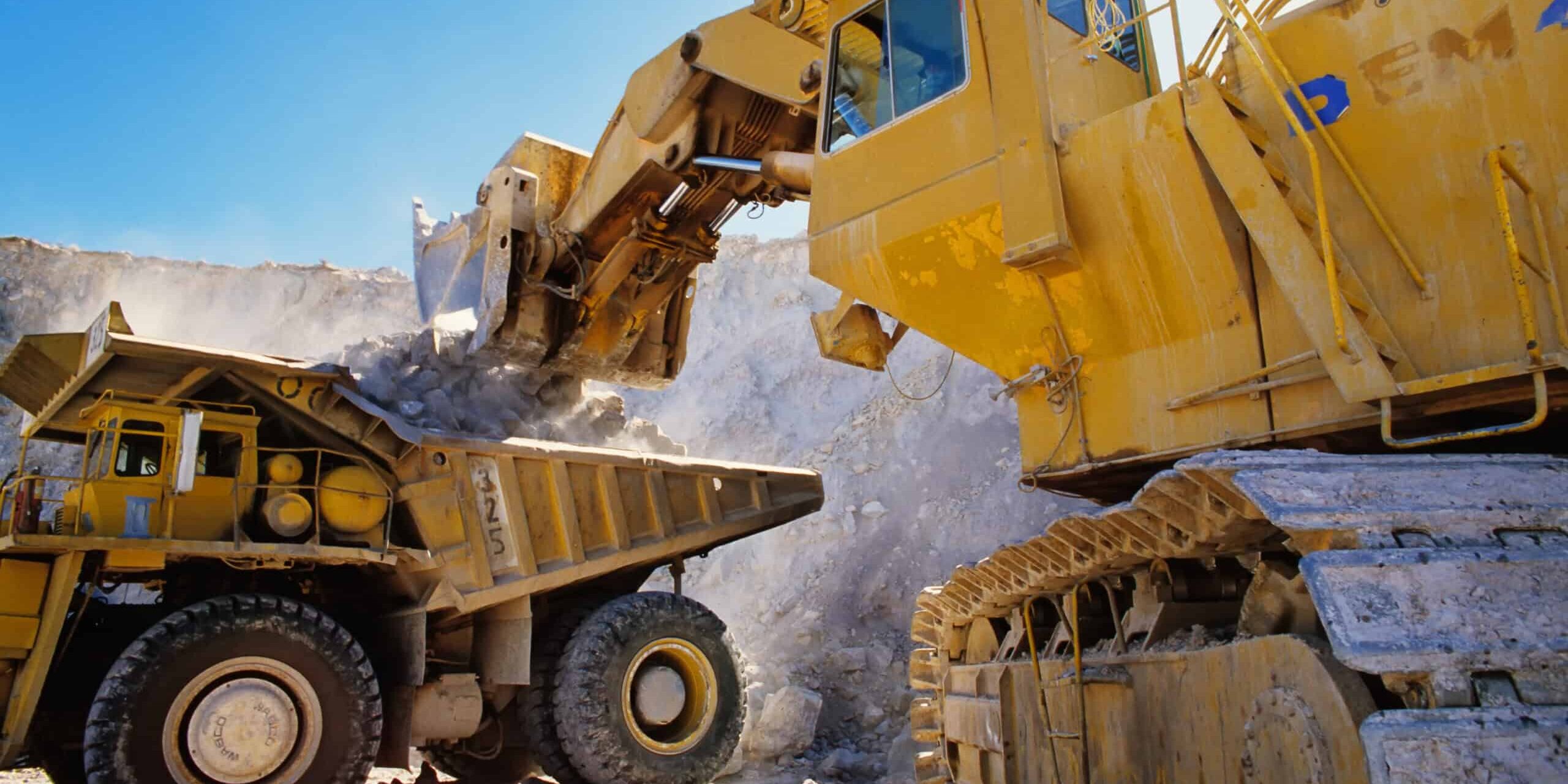 Large earth moving heavy equipment